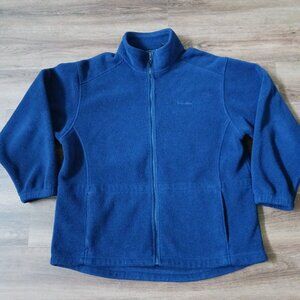 Vintage L.L Bean Womens Petite LARGE Full Zip High Neck Fleece Jacket‎ Blue